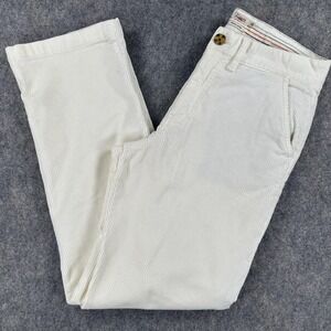 Faherty Pants Womens 28 (Fits 30x30.5) White Corduroy Straight Leg Chino